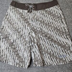 Vintage Patagonia Mens Pataloha Boardshorts Size 33 Gray Batik Abstract